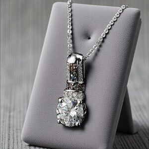 Moissanite Sapphire Ruby Pendant Necklace 925 Sterling Silver 20” 1.80 CTW